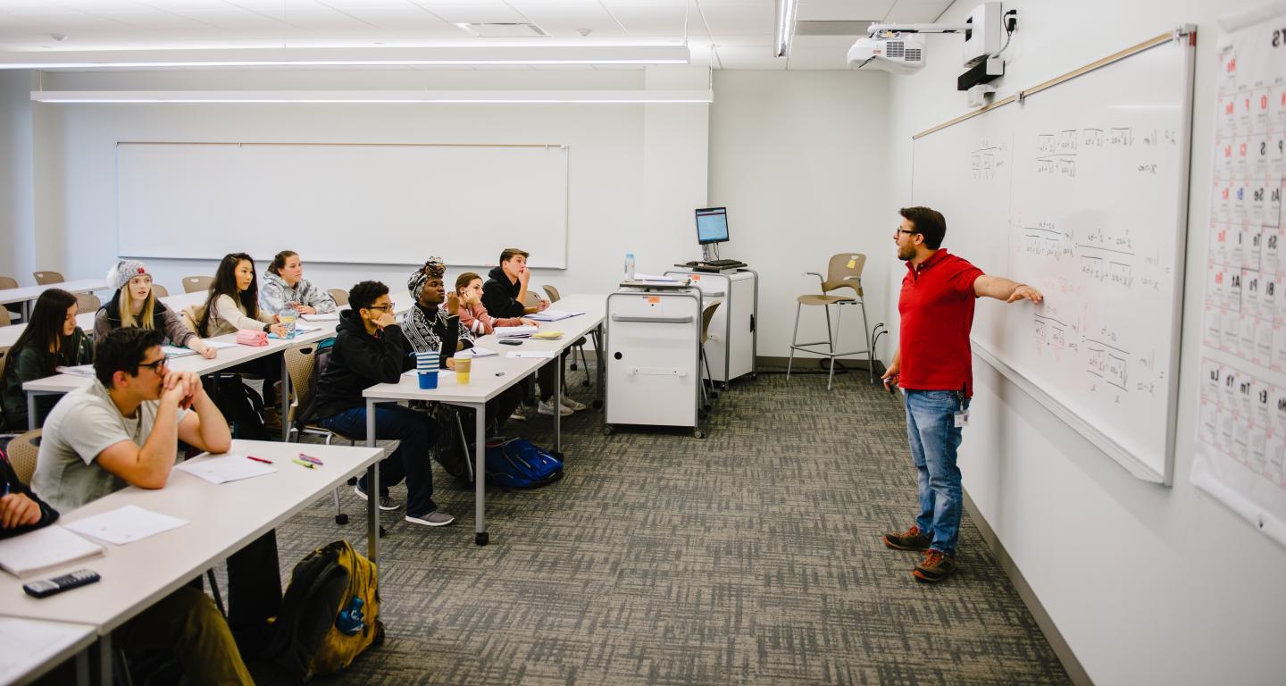 lecture in a dr. myron wentz science center classroom