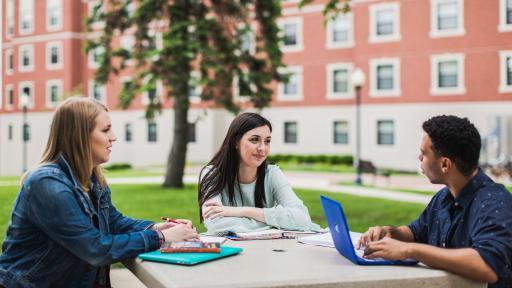 students talking