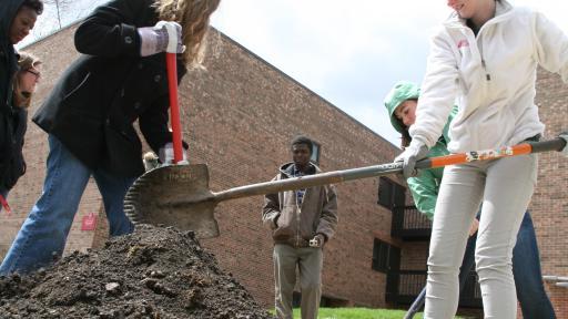 Students volunteering